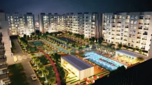 Night View of Lawnz by Danube Properties